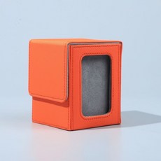 자석 뚜껑 창이 있는 PU 트레이딩 카드 보관함 - 테이블탑 게임용 방습 홀더, 01 Orange