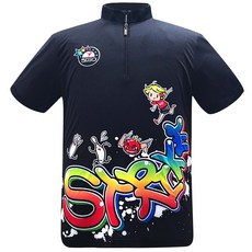 락엔볼-쏘시오 빅볼링 스트라이트 (SST-206) 볼링 티셔츠(BK)