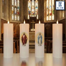 나들 두달 지속 충전식 LED 촛불 캔들 초 전기초 교회 성당 기독교 기도초 무선초 25cm, White