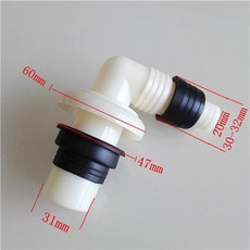 洗衣機排水彎頭，適用全自動洗衣機、廚房水槽、面盆，帶防臭功能, 1個, 直插彎頭（帶深水）