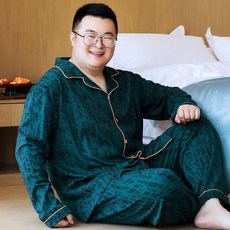 4xl 빅사이즈 잠옷 검정 남성 홈웨어 파자마 순수 오버핏 커플 세트 맥시 수면 레드, DM850 레이크 블루