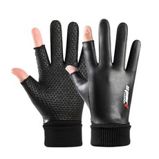 킹콩 겨울 방한 방수 손가락 오픈 오토바이 장갑, 블랙