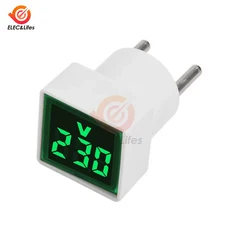 AC 50-500V 정사각형/원형 LED 디지털 전압계 110V 220V 전압 측정기 볼트 테스터 감지기 전압계 표시 등, 03 Square green