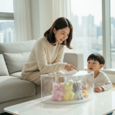 피규어 보관함 투명 수집품 진열장 아크릴 장식장 케이스 장난감 다용도 조립식 장식용 탁상 소품 선반, 화이트