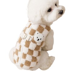 알로하모아 강아지 하네스옷 조끼 베스트, 브라운, 1개