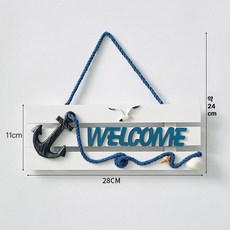 장식 표지판 걸이형 화장실 네임택 부착형 이름 수목, 아이언 앵커