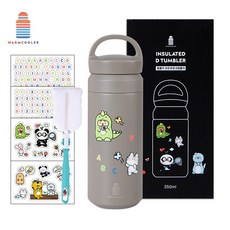 마마픽스 심플 스텐 텀블러 보온 보냉병, D텀블러-카키, 350ml, 1개