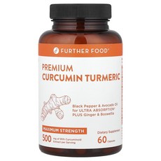 퍼더 푸드 프리미엄 커큐민 터메릭 500mg Further Food Premium Curcumin Turmeric 500 mg 60정, 1개