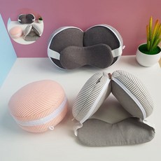 EP] 여행용 휴대 안대 목쿠션 일체형 기내용, 라이트그레이