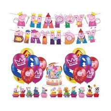 페파피그 풍선 페파 가족 레드페파 생일파티 풍선세트, 1세트