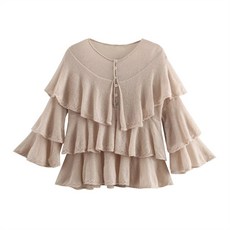 Cwadun 여성의 새로운 니트웨어 라운드 넥 솔리드 컬러 루즈 탑