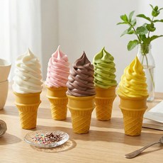 한소픈 아이스크림 모형 2개 소프트콘 모형 바닐라 초코 녹차 딸기 포도 바나나 아이스크림 가짜, 바닐라2p