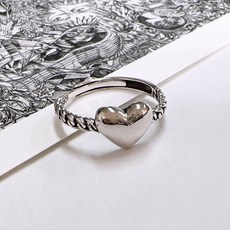 순은반지 오롯한하트 프리사이즈 925실버_0070GF