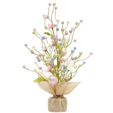 부활절 장식 18인치 LED 조명 계란 나무 탁상 장식 홈 파티 웨딩 휴일 봄 장식, Pearly colorful