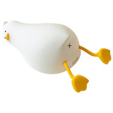 aibo 趴趴鴨鴨夜燈, 矽膠拍拍燈, 三檔亮度, 30分鐘定時, 手機支架, 1個