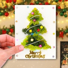 스칸디아모스 크리스마스 만들기 키트 트리 모스 액자 원예 DIY 중학생 노인 어르신, 모스 트리 캔버스 액자(P0000EDM)