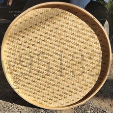 竹編籃 竹編製品圓簸箕傢用曬大米竹篩子粗孔無孔竹匾竹筐 手工繪畫 晾曬裝飾 大孔茶葉篩網晾曬 竹編盤 竹篩簸箕 竹製品, 1個