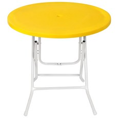 지오리빙 접이식 플라스틱 원형 테이블, 옐로우
