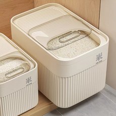 style dr 가정용 초대형 밀폐 쌀통 계량형 쌀독 벌레 방지 잡곡통 쌀 보관통 쌀관용기, 1개, 화이트