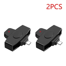 CAC 스마트 카드 리더기 은행 세금 신고 EMV 외부 액세서리 OS용 Windows 지원, 02 2pcs, 01 China Mainland, 02 2pcs