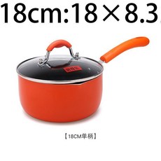 湯鍋不粘鍋燉鍋家用鍋具燃氣電磁爐通用煲湯奶鍋煮麪鍋加厚, 1個, 18cm單柄湯鍋
