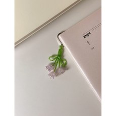 엘에떼 꽃다발 비즈 책갈피 부케 북마크 독서용품 끈갈피, 1개, 퍼플