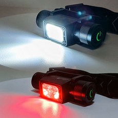 윈드폴 헤드랜턴 레드 적색불빛 LED 투컬러 C타입 자체 충전식 낚시 미니 랜턴, 1개