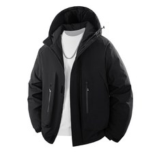 工裝防風保暖石墨烯發熱兔絨內裏羽絨服外套棉衣 登山滑雪情侶款 (短款棉服)