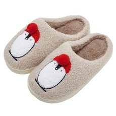 Tellrain 아동용 겨울 플러시 만화 펭귄 슬리퍼 남아 여아 퍼지 미끄럼 방지 실내 바닥 슬리퍼 회색. 13 ~ 13.5 리틀 키즈