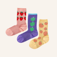 키즈 주니어 초등 어린이 양말 과일가게 3종