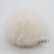 [더니트] 리얼 폭스털 방울 폭스 폼폼 밍크 모자 방울, 01 아이보리, 1개