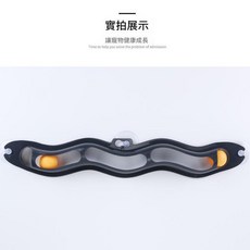 貓用吸盤波浪軌道球玩具, 灰色, 1個