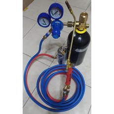 攜帶式 丙烷丁烷氧氣焊接工具組 銅管焊接製冷維修, 1個, 氧氣瓶 3.5L 內牙(只有氧氣瓶)