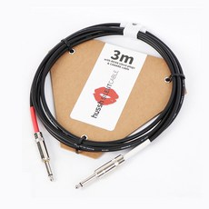 허쉬 사일런트 기타케이블 3M 어쿠스틱 일렉 베이스 기타케이블 hussh SILENT CABLE 블랙 레드, 1개