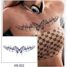 日式美式漸黑刺青貼 大邱紋身半永久 果膠 果汁 刺青貼, 1個, HX-021