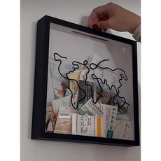 티켓보관함 액자 투명 블랙 뮤지컬 수집 기념 공연, 20 x 20cm, 1매, 블랙 레터