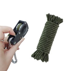 軍規15芯超粗傘繩 調節扣 登山攀岩輔助繩 營繩 高承重拉力繩 捆綁行李 遛狗 救生 晾曬繩 尼龍繩, 10米繩子加調節扣