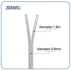 28 26 24 22 18AWG 병렬 스트립 라인 7A 케이블 코어 와이어 라이트 2A 구리 1A 5A 전원 LED E2 3A 플랫 투명 20, 1미터, 20AWG