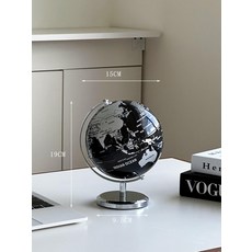 미니 소품 악세사리 타자 달력 흔들말 가림막 시계, 1개, 블랙 지구본 메탈릭