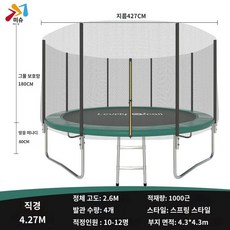 방방이 트램펄린 점핑머신 야외 대형 실외 트램폴린, 그린(14피트)