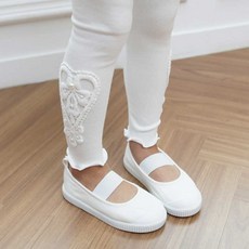 겨울 여아 사랑스러운 공주 하트 셔링 흰색 레깅스 kyo*86433QJ