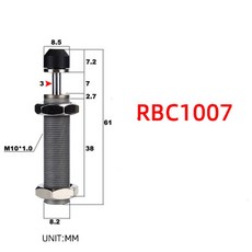 스프링 흡수기 1412 댐퍼 RBC 충격 RB2725 압력 공압 1007 0806 에어 오일 실린더 2015 타입 SMC, RBC1007, 1개