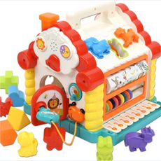 LOMESO 피아노 퍼즐하우스 완구 혼합색상, 화이트, 1개