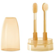 嬰兒牙刷 嬰幼兒口腔清潔套組 舌苔清潔刷 寶寶乳牙刷 0-1歲新生兒適用, 舌苔刷+乳牙刷, 1套, 3個裝