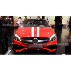 D-702 汽車引擎蓋拉花貼紙 車貼賽車運動白色條紋款 車身裝飾貼紙 通用款 PVC材質 一對價, 1個