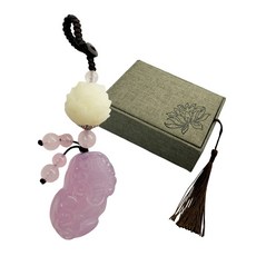 더블슬릿 금전운 재물운 행운 연꽃 옥 비휴 키링 열쇠고리, 라이트핑크, 1개