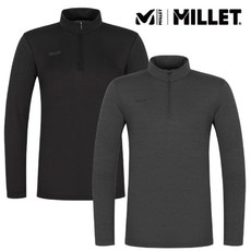 밀레 남성 봄 여름 일상겸용 기능성 신축 아웃도어 기본 긴팔 집업 티셔츠