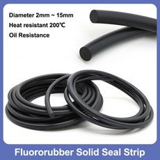 불소 고무 솔리드 씰링 스트립 직경 2mm ~ 검정색 FKM 원형 비 발포 바, 01 1 merter, 10 3.5mm, 01 O
