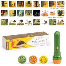 法國 Moulin Roty 故事手電筒 故事書手電筒 故事投影片 投影機 睡前故事 安撫玩具 3687, 手電筒-松鼠歷險記 / 3807