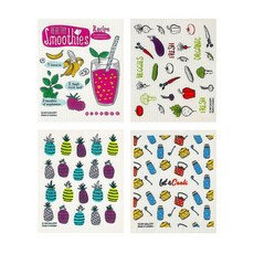 올리브조이 스웨덴 직수입 스칸갤러리 셀룰로오스 항균 99.9% 행주 키친 4종세트, 1세트